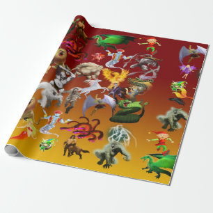 P ist für Phoenix Wrapping Paper(Gold) Geschenkpapier