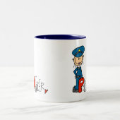 P ist für Polizeibeamten Zweifarbige Tasse (Mittel)