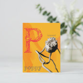 P ist für Poppy Postkarte (Stehend Vorderseite)