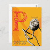 P ist für Poppy Postkarte (Vorne/Hinten)