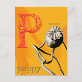 P ist für Poppy Postkarte (Vorderseite)