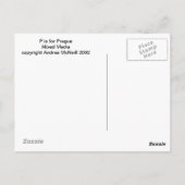 P ist für Prag Postkarte (Rückseite)