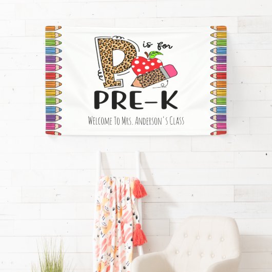 P ist für PRE K Back To School Welcome Banner (Insitu)