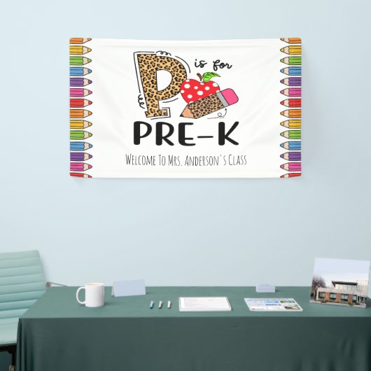 P ist für PRE K Back To School Welcome Banner (Messeveranstaltung)
