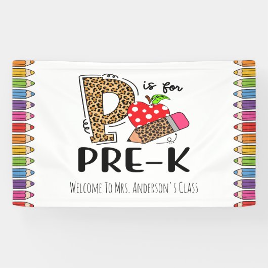 P ist für PRE K Back To School Welcome Banner (Horizontal)