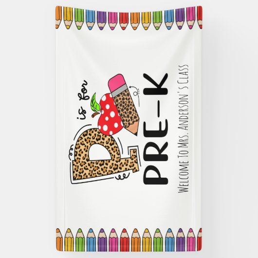 P ist für PRE K Back To School Welcome Banner (Vertikal)