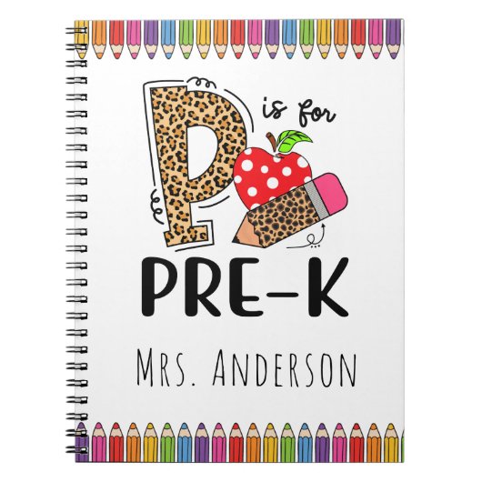 P ist für Pre-K-Lehrer zurück zur Schule Notizblock (Vorderseite)