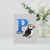 P ist für Puffin Postkarte (Stehend Vorderseite)