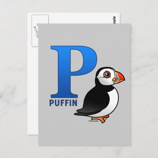 P ist für Puffin Postkarte (Vorne/Hinten)