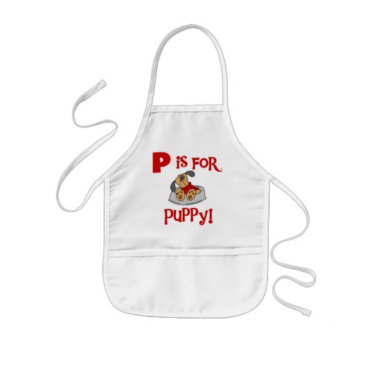 P ist für Puppy Tshirts und Geschenke Kinderschürze (Vorne)