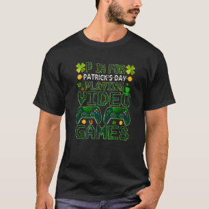 P ist für Spiele Boys St Patrick Day Funny V T-Shirt