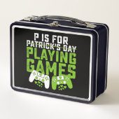 P ist für Spiele Gamer Gaming St Patrick's Metall Brotdose (Vorderseite)