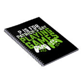 P ist für Spiele Gamer Gaming St Patrick's Notizblock (Rechte Seite)