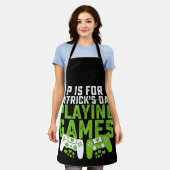 P ist für Spiele Gamer Gaming St Patrick's Schürze (Getragen)