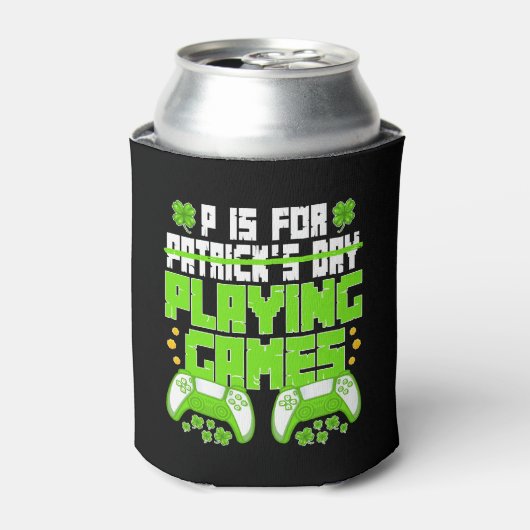 P ist für Spiele St Patricks Day Funny Gamer Dosenkühler (Kanne Vorderseite)