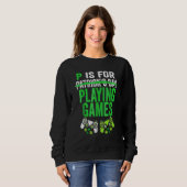 P ist für Videospiele Boys St Patricks Day Sweatshirt (Vorne ganz)