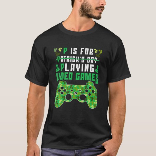 P ist für Videospiele Boys St Patricks Day T-Shirt (Vorderseite)