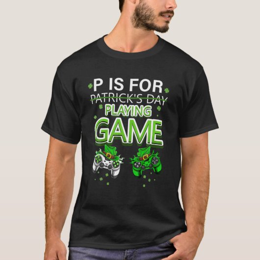 P ist für Videospiele Boys St Patricks Day T-Shirt (Vorderseite)