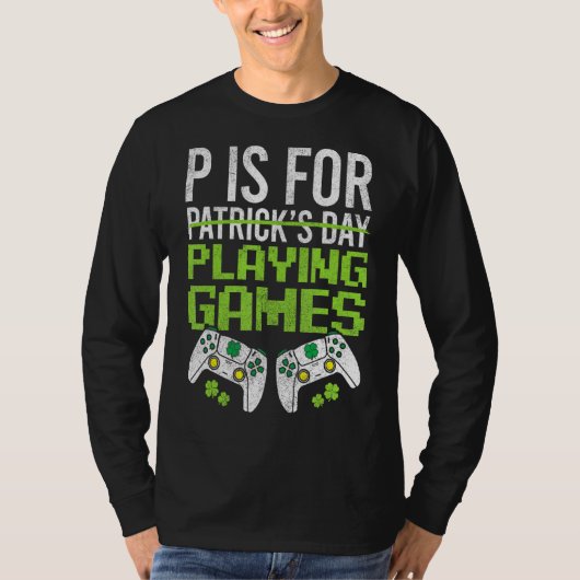 P ist für Videospiele Gaming Apparel St Pat T-Shirt (Vorderseite)