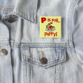 P ist für Welpen-T-Shirts und Geschenke Button (Beispiel)