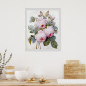 P.J. Redoute Bourbon Rose Poster (Küche)