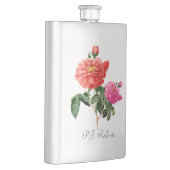 P.J. Redoute Rosa und rote Rose Blume Flachmann (Rechts)