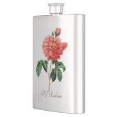 P.J. Redoute Vintage rote Rose Blume Flachmann (Links)
