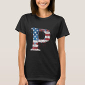 P Letter Initial Monogram Alphabet Patriotic Ameri T-Shirt (Vorderseite)