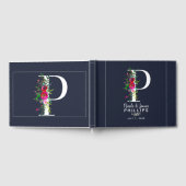P Letter Initial Monogram Floral Name Wedding Gästebuch (Voll)