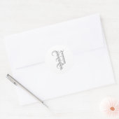 P Letter Monogram Sticker Grau Altes Englisch (Umschlag)