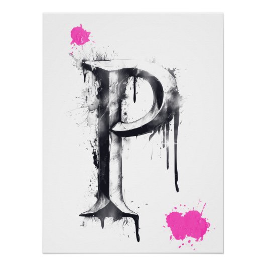 P Letter - Typografie Poster (Vorderseite)