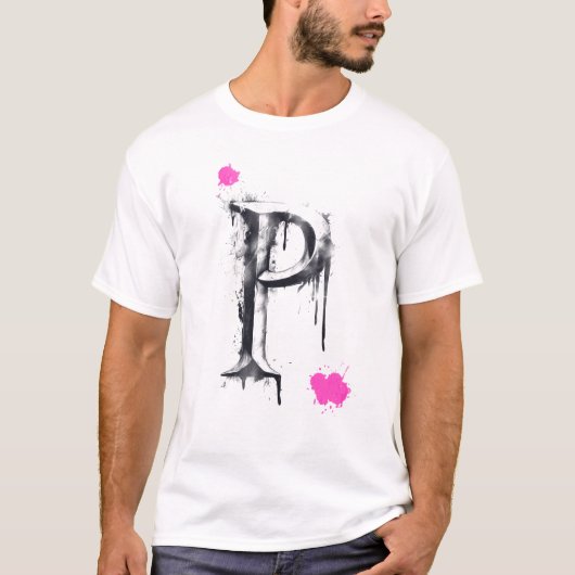 P Letter - Typografie T-Shirt (Vorderseite)