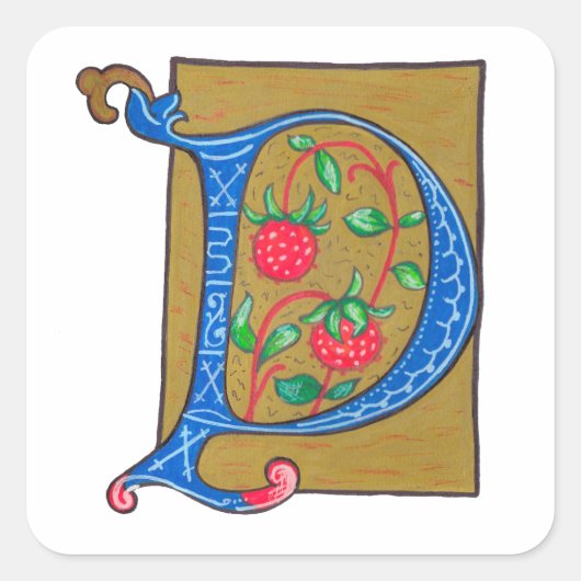 P - MINIATURE QUADRATISCHER AUFKLEBER (Vorderseite)