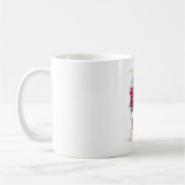P Monogram Floral Burgund Red and Navy Blue Kaffeetasse (Links)