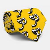 P Monogram Gelbgold und schwarze Krawatte (Gerollt)