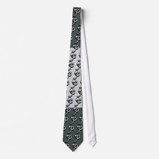 P Monogram Green and Grey Krawatte (Vorderseite)