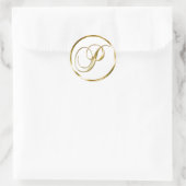 P Monogram Imitate Gold Umschlag oder Günstige Sie Runder Aufkleber (Tasche)