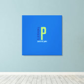 P Monogram, Initial Bar Bat Mitzvah Sign-In Board Leinwanddruck (Insitu (Holzboden))
