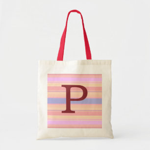 P: Monogram P Sommerstreifen Fun Tote Bag Tragetasche