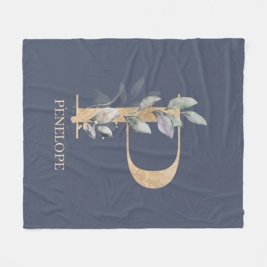 P Monogram Personalisiert Fleece Blankon (Vorderseite (Horizontal))