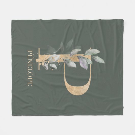 P Monogram Personalisiert Fleece Blankon (Vorderseite (Horizontal))