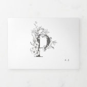 'P' Monogram Schöne gezeichnete Blumenzwiebelhochz Dreifach Gefaltete Einladung (Cover)