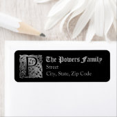 P Monogram "Silver Besque" Design Address Labels (Insitu)