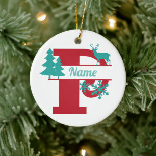 P Monogram Urlaubserinnerung Keramik Ornament