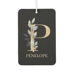 P Monogramm Floral Personalisiert Autolufterfrischer