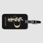 P Monogramm Floral Personalisiert Gepäckanhänger (Vorderseite (Horizontal))