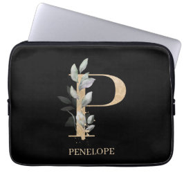 P Monogramm Floral Personalisiert Laptopschutzhülle