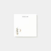 P Monogramm Floral Personalisiert Postit Hinweise Post-it Klebezettel (Vorderseite)