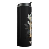 P Monogramm Floral Personalisiert Thermosbecher (Nach links gedreht)