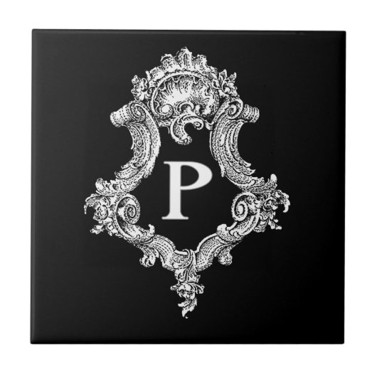 P Monogramm Initiale Fliese (Vorderseite)